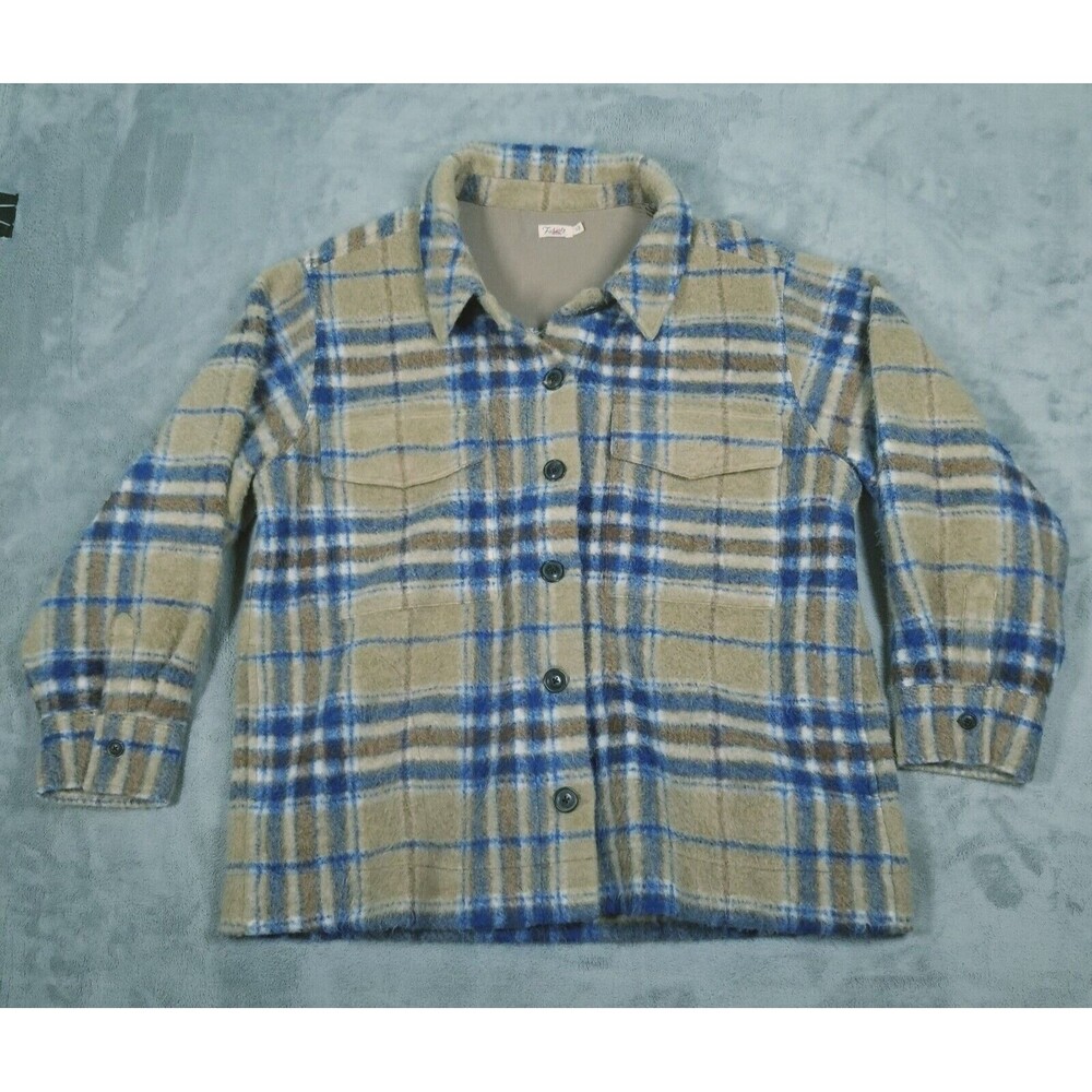 Faherty Cotswold Shirt Jacket Shacket Womens Size Large Rocky Mountain Plaid